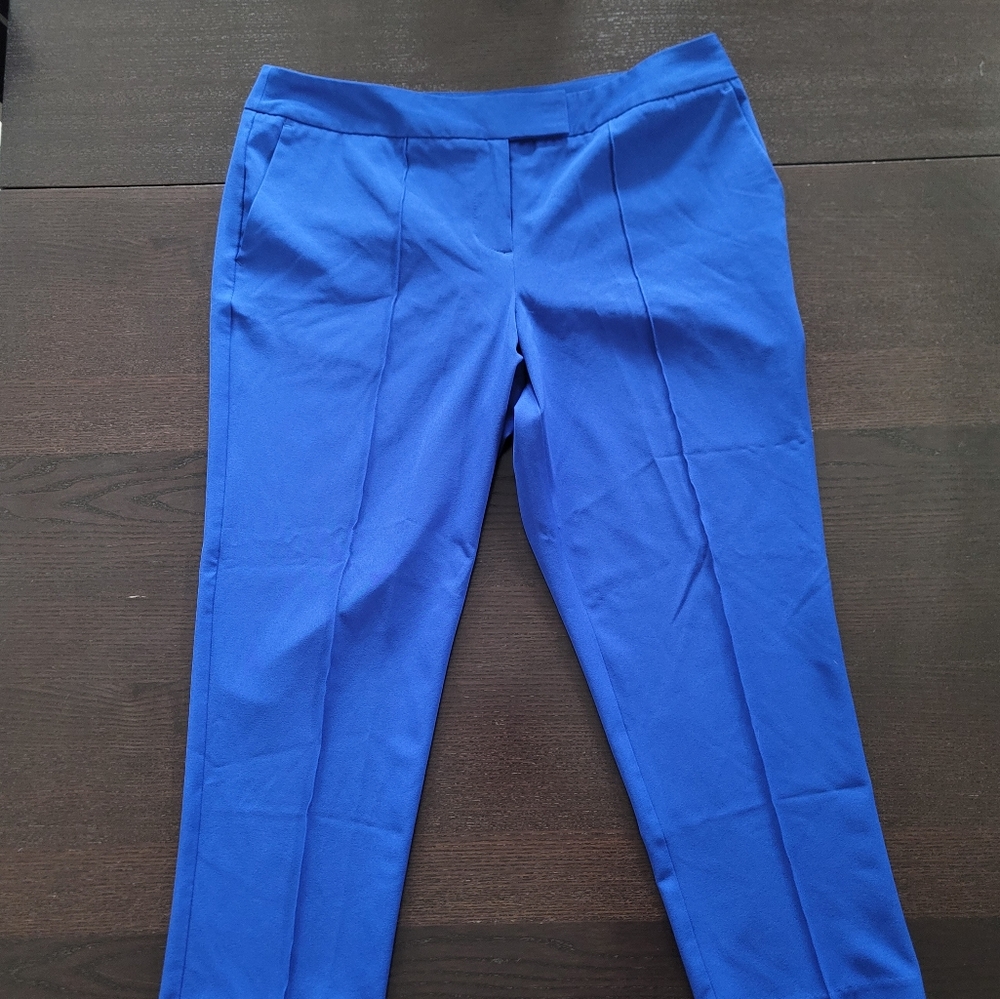 Worthington Cropped Ankle Dress Pants Womens Size 10 Modern Fit Blue